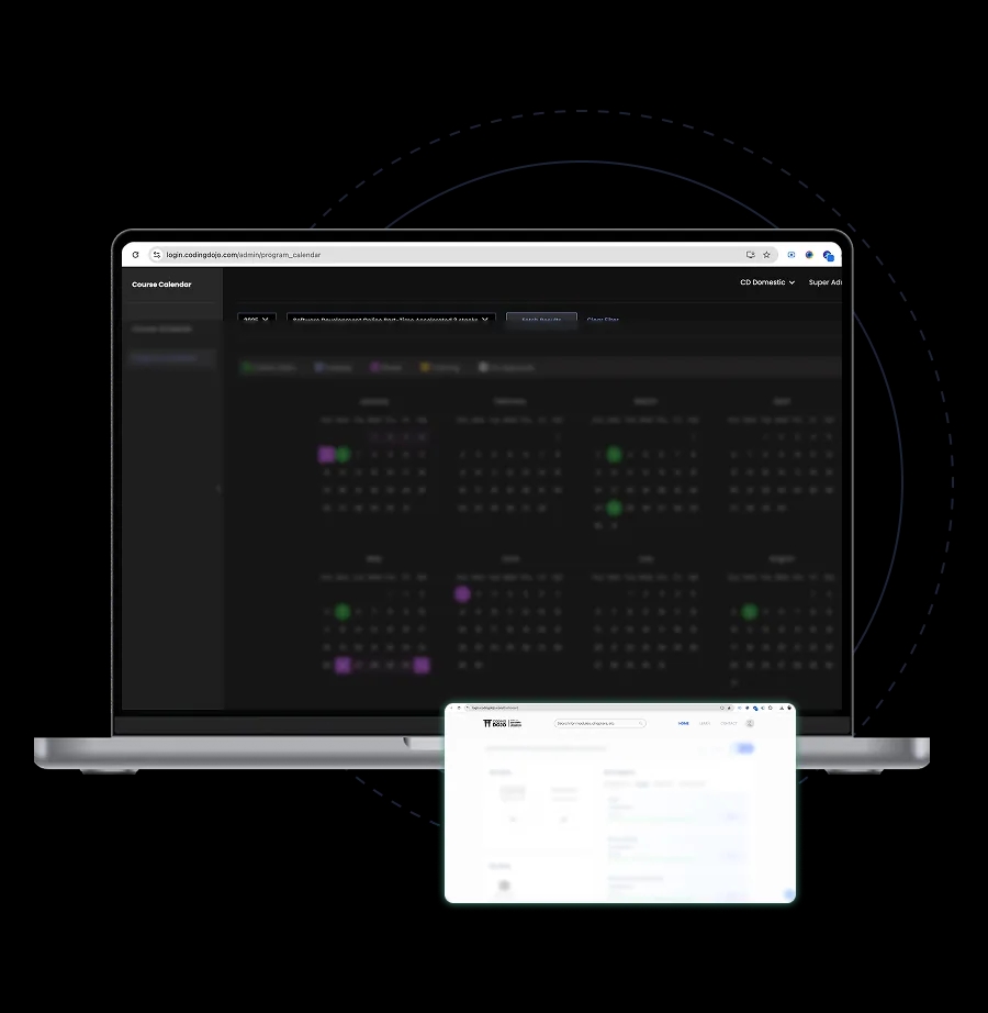 Learning platfrom program calendar interface
